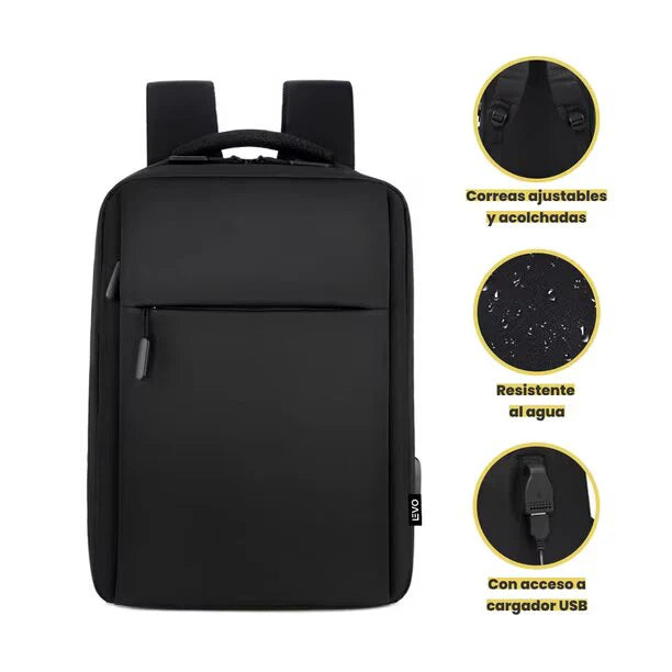 Mochila Urbana Antirrobo con División Porta Notebook 15,6" Y Usb 🎒🔋