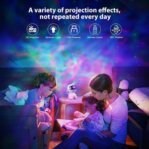 Astronauta Proyector Galaxia Estrellas Lampara Luz