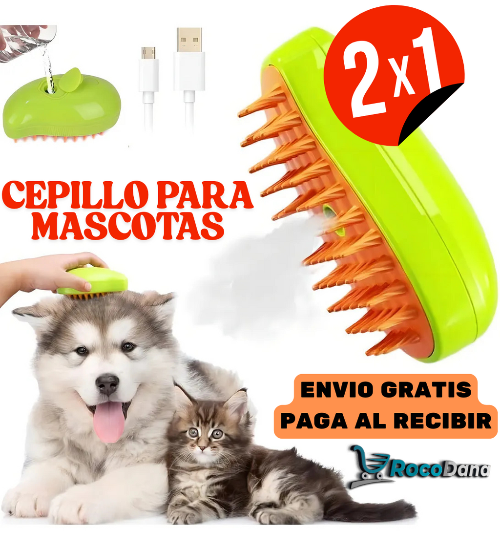 Cepillo De Vapor Peine Para Perros y Gatos 🐶 😺 🧽🧼